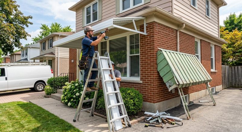 Aluminum Awning Installation in Marin County, CA